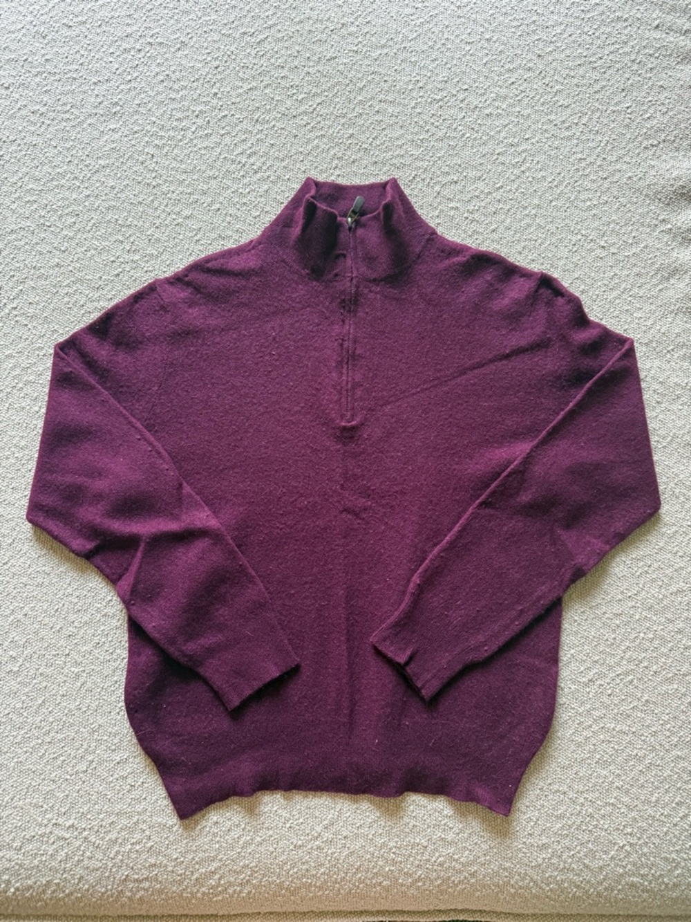 Vintage Women’s Ralph Lauren Plum Quarter-Zip Sweater